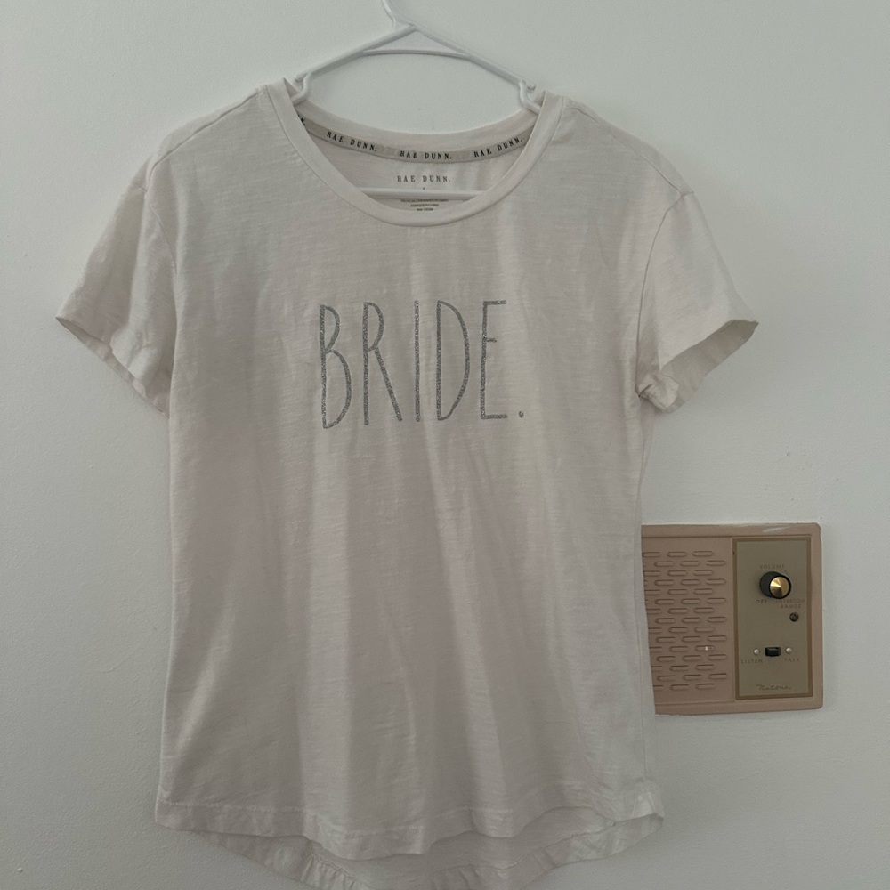 Rae Dunn Cream Short Sleeve BRIDE T-Shirt